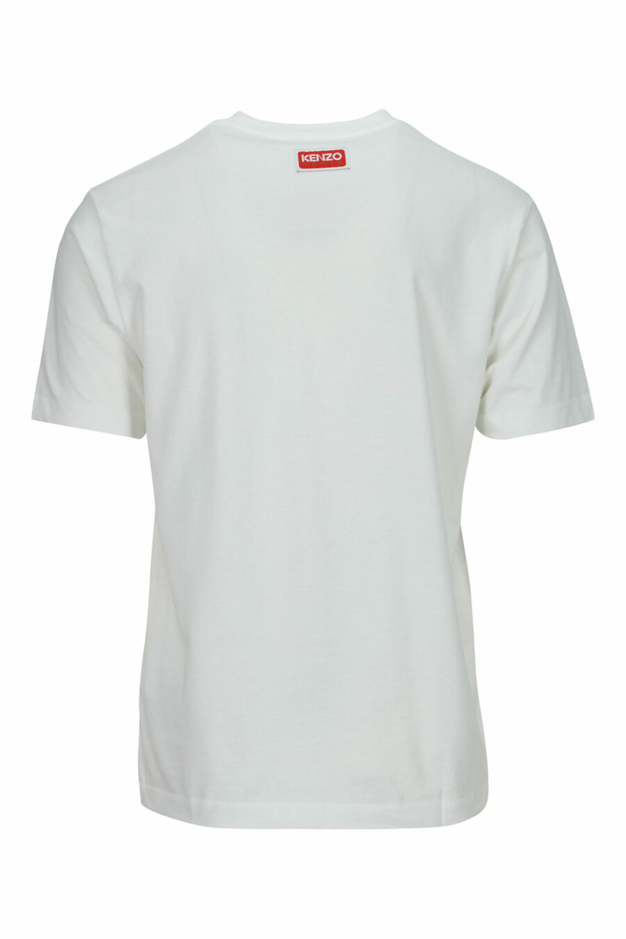 T-shirt branca de tamanho grande com um pequeno logótipo de tigre em relevo - 3612230571716 1 scaled