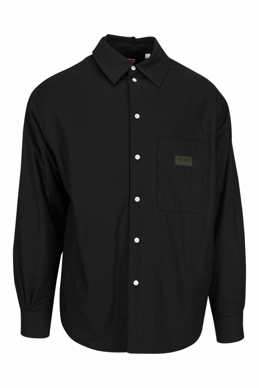 Chemise oversize noire avec logo "kenzo tag" - 3612230585003 scaled