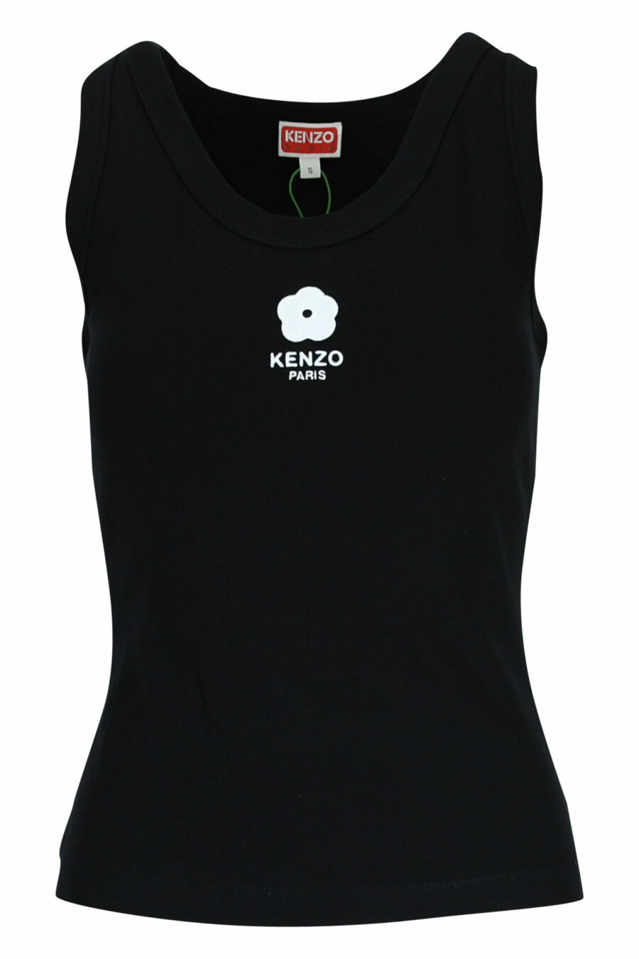 Camiseta negra sin mangas con logo "boke flower" blanco - 3612230586635 scaled