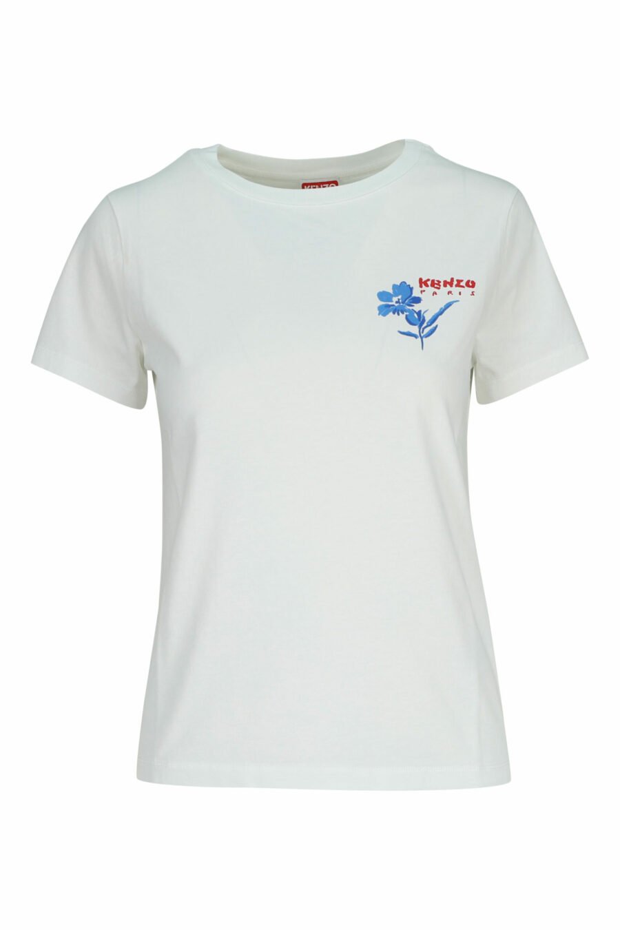 White T-shirt with minilogo "drawn flower" - 3612230587281 scaled