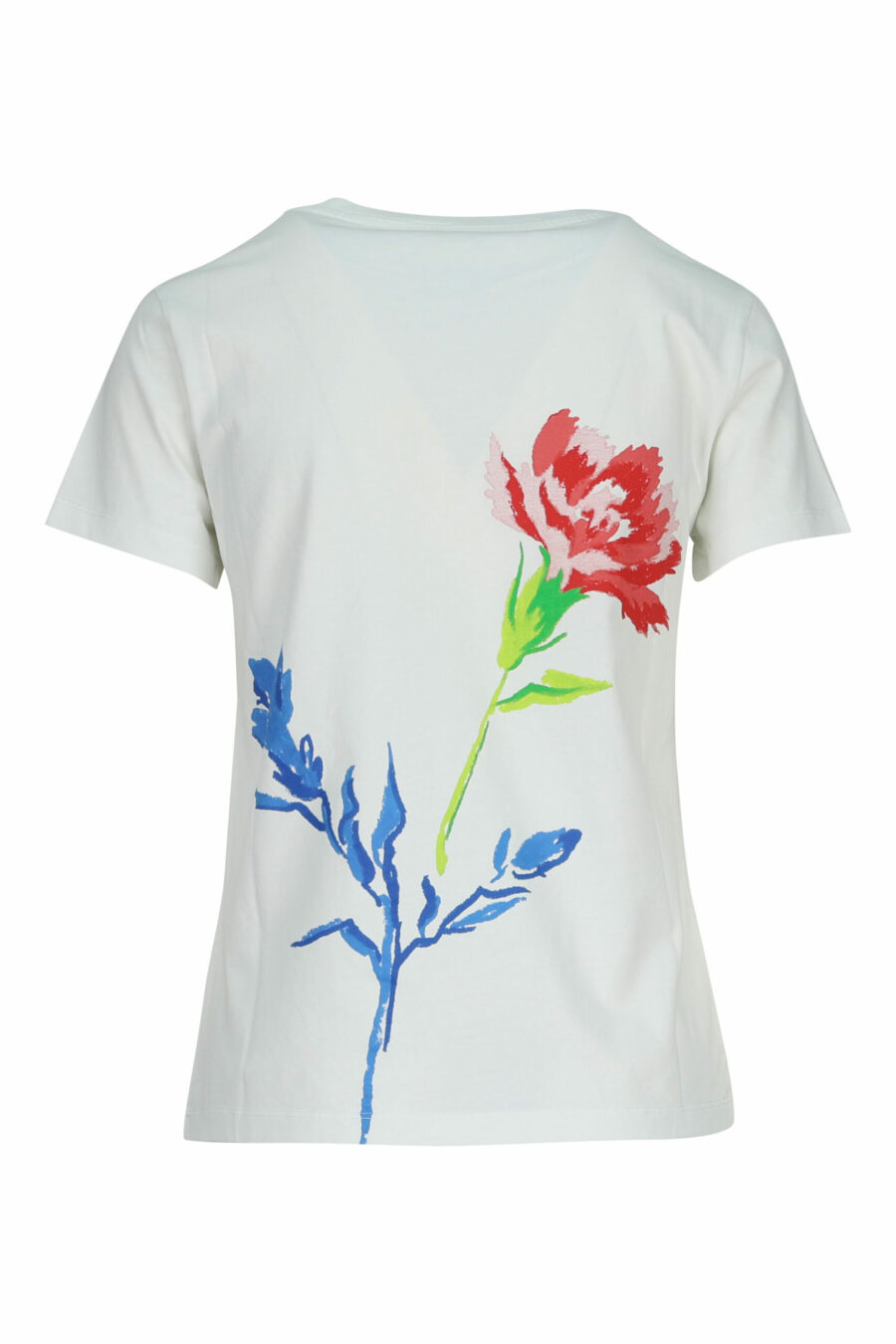 White T-shirt with minilogue "drawn flower" - 3612230587281 1 scaled