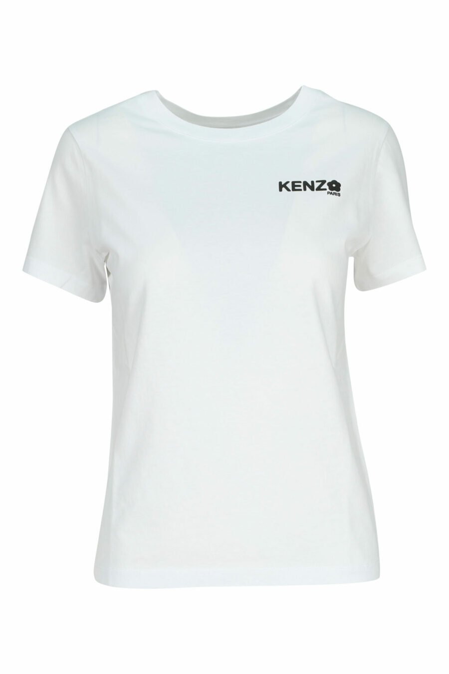 White T-shirt with white "kenzo boke flower" mini logo - 3612230587748 scaled
