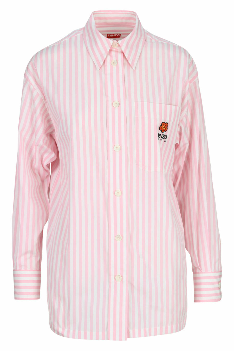 Camisa rosa "oversize" con minilogo "boke flower" - 3612230589674 scaled