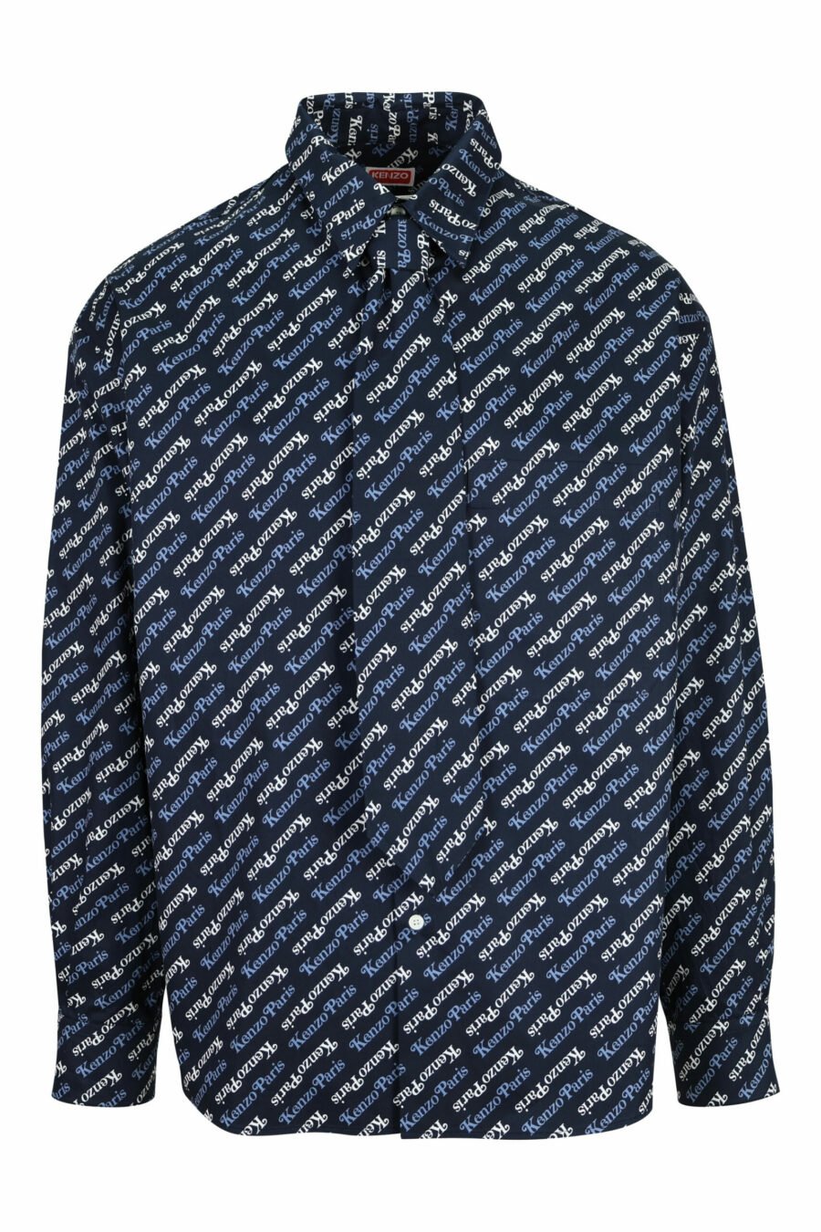 Camisa azul oscura con logo "kenzo by verdy" - 3612230590748 scaled