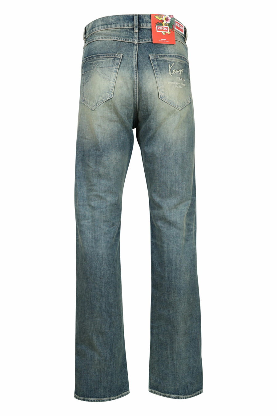 Blue frayed denim trousers with "k" logo - 3612230591110 scaled