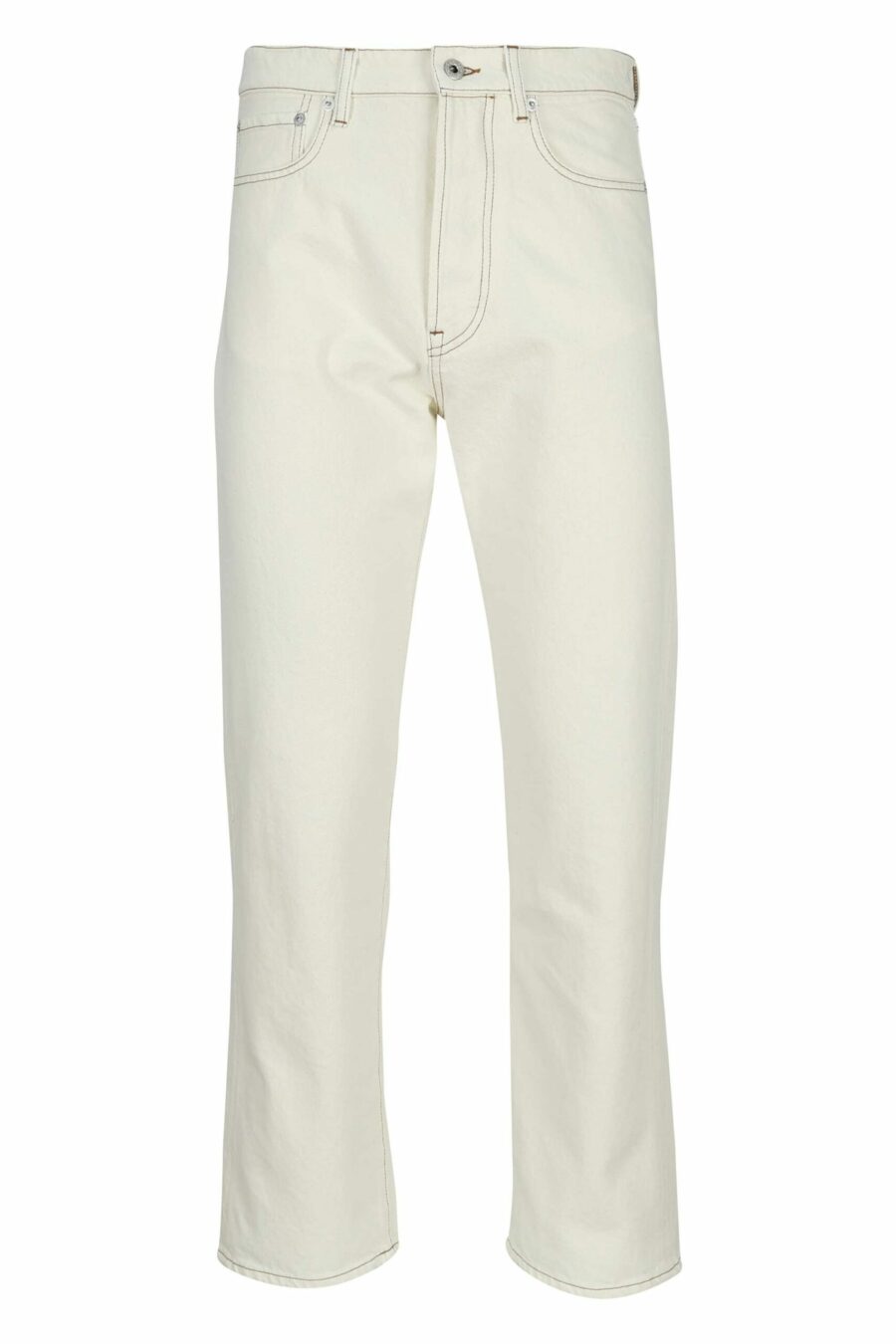 White jeans with "k" logo - 3612230591813 scaled