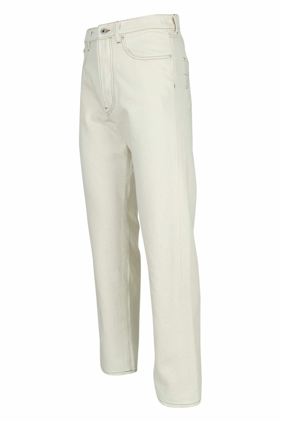 White jeans with "k" logo - 3612230591813 1 scaled