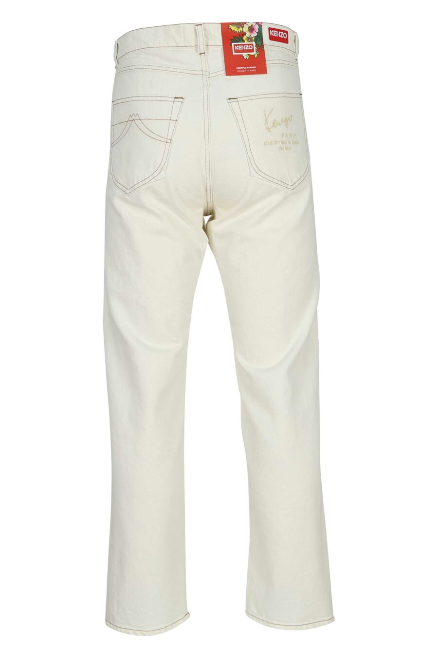 Pantalón vaquero blanco con logo "k" - 3612230591813 2