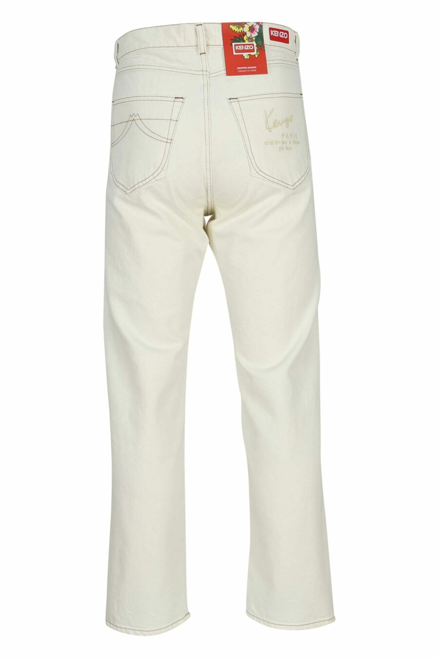 White denim trousers with "k" logo - 3612230591813 2 scaled