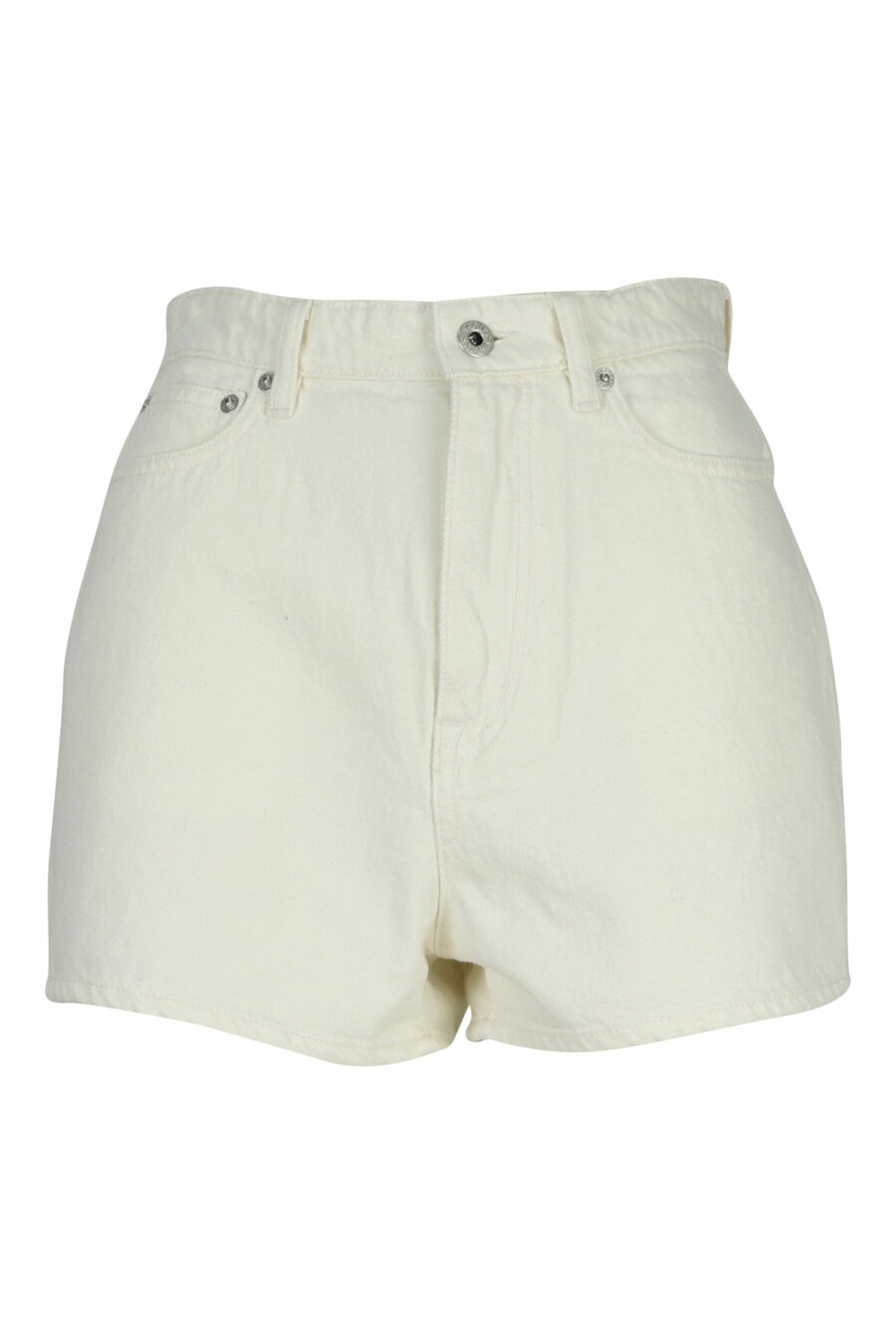 White denim shorts with mini logo "boke flower" - 3612230595088 scaled