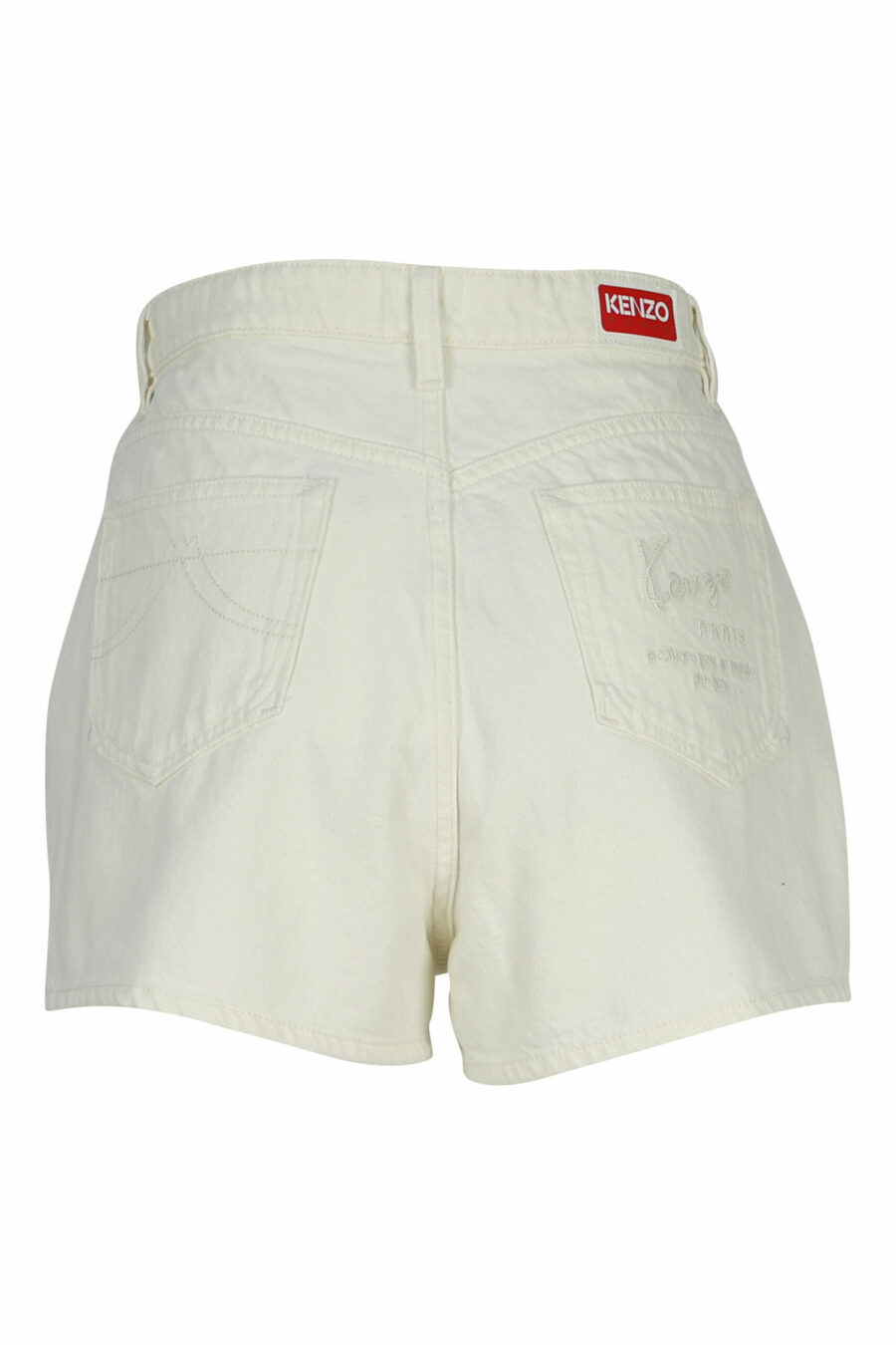 White denim shorts with mini logo "boke flower" - 3612230595088 1 scaled