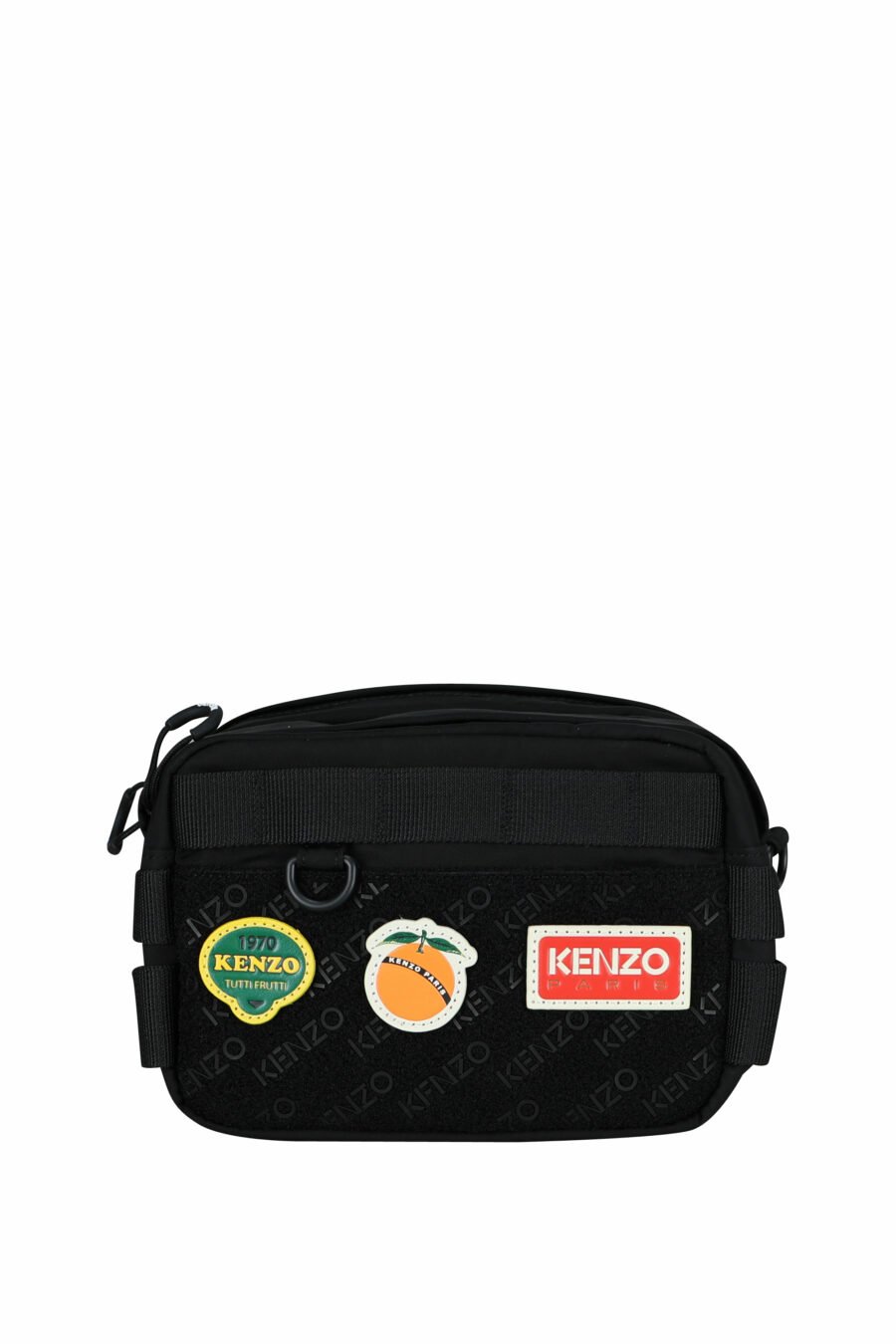 Bolso cruzado negro con logo "kenzo jungle" - 3612230603738