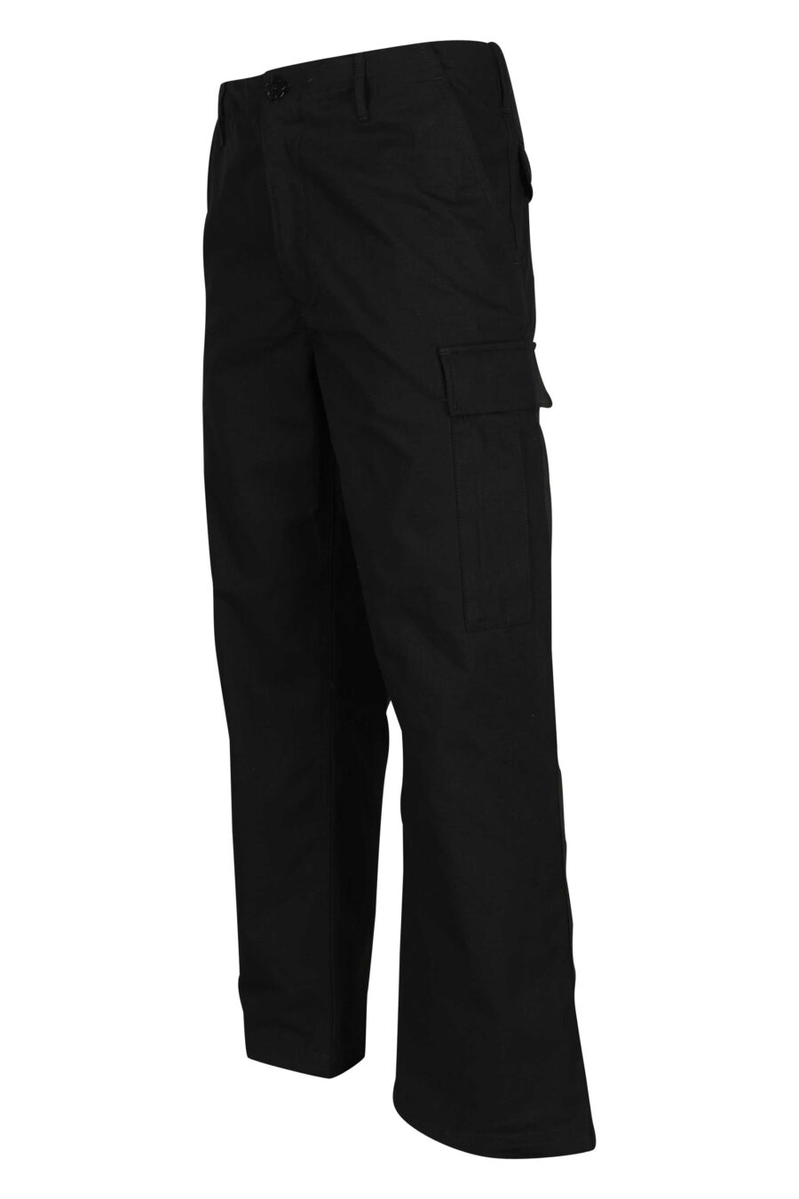 Pantalón negro estilo cargo con logo "boke flower" - 3612230618855 1