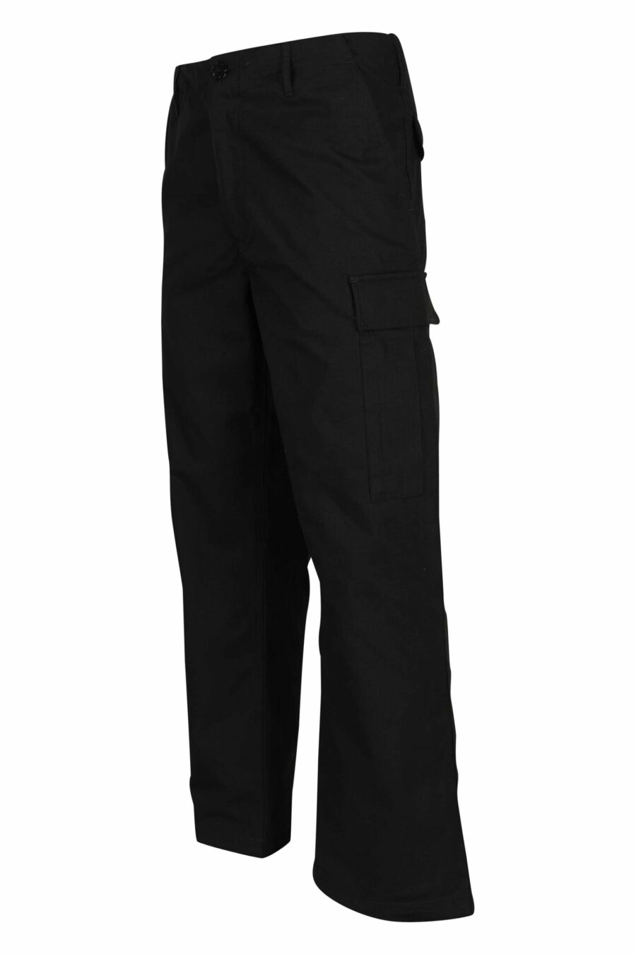Pantalón negro estilo cargo con logo "boke flower" - 3612230618855 1 scaled