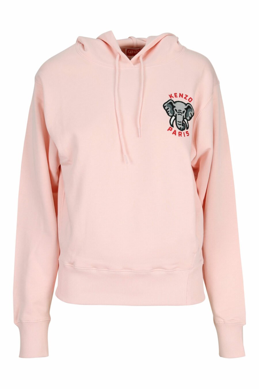 Camisola com capuz rosa com mini logótipo "kenzo elephant" - 3612230620001
