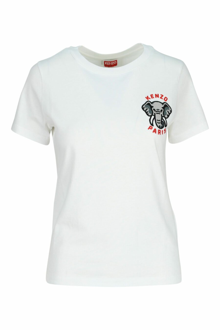 Camiseta blanca con minilogo "kenzo elephant" - 3612230620117 scaled
