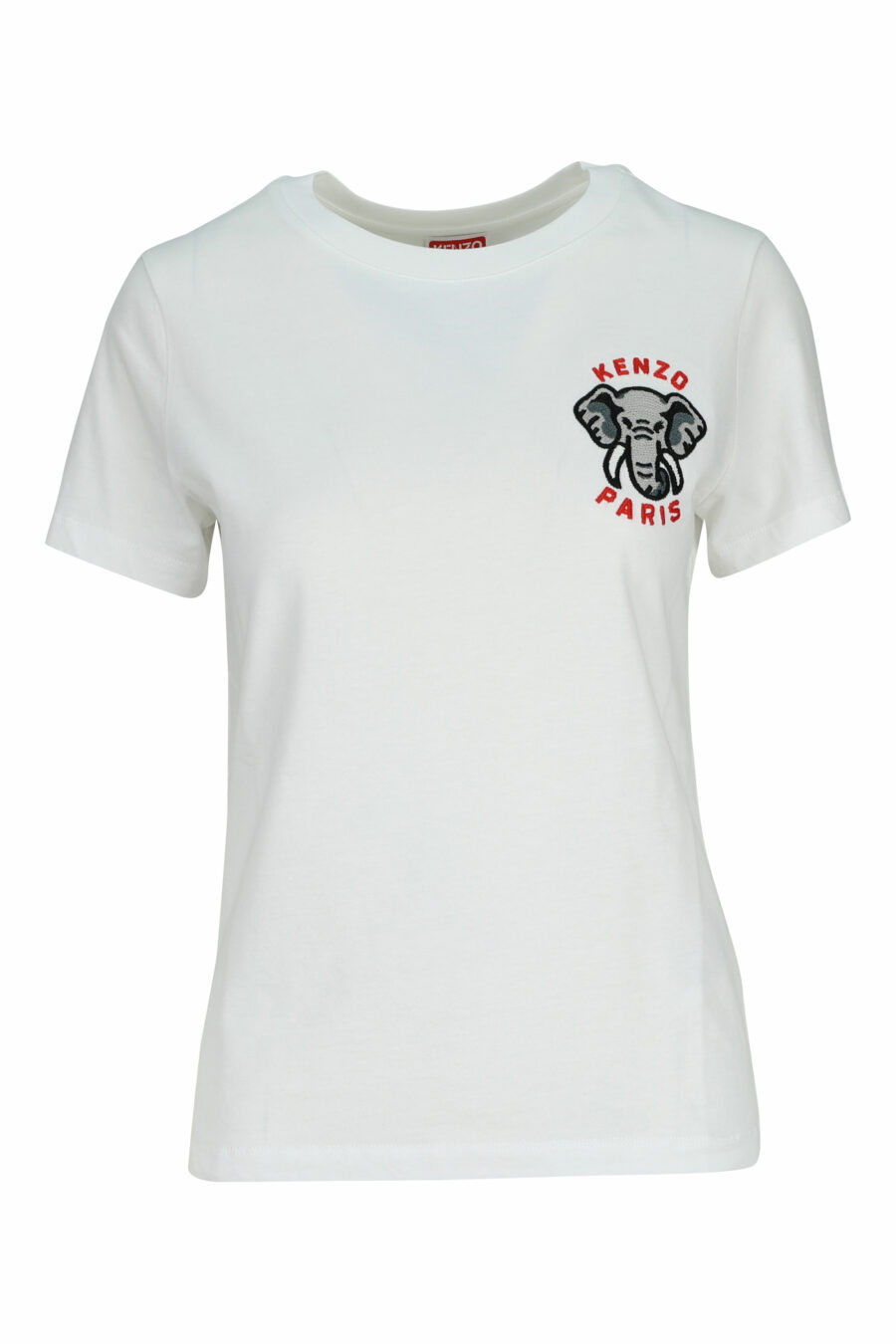 Camiseta blanca con minilogo "kenzo elephant" - 3612230620117 2