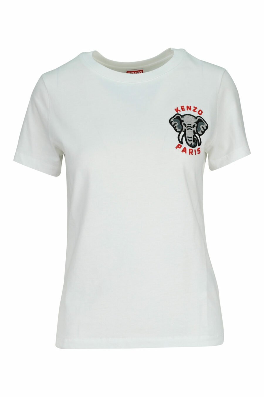 Camiseta blanca con minilogo "kenzo elephant" - 3612230620117 2 scaled