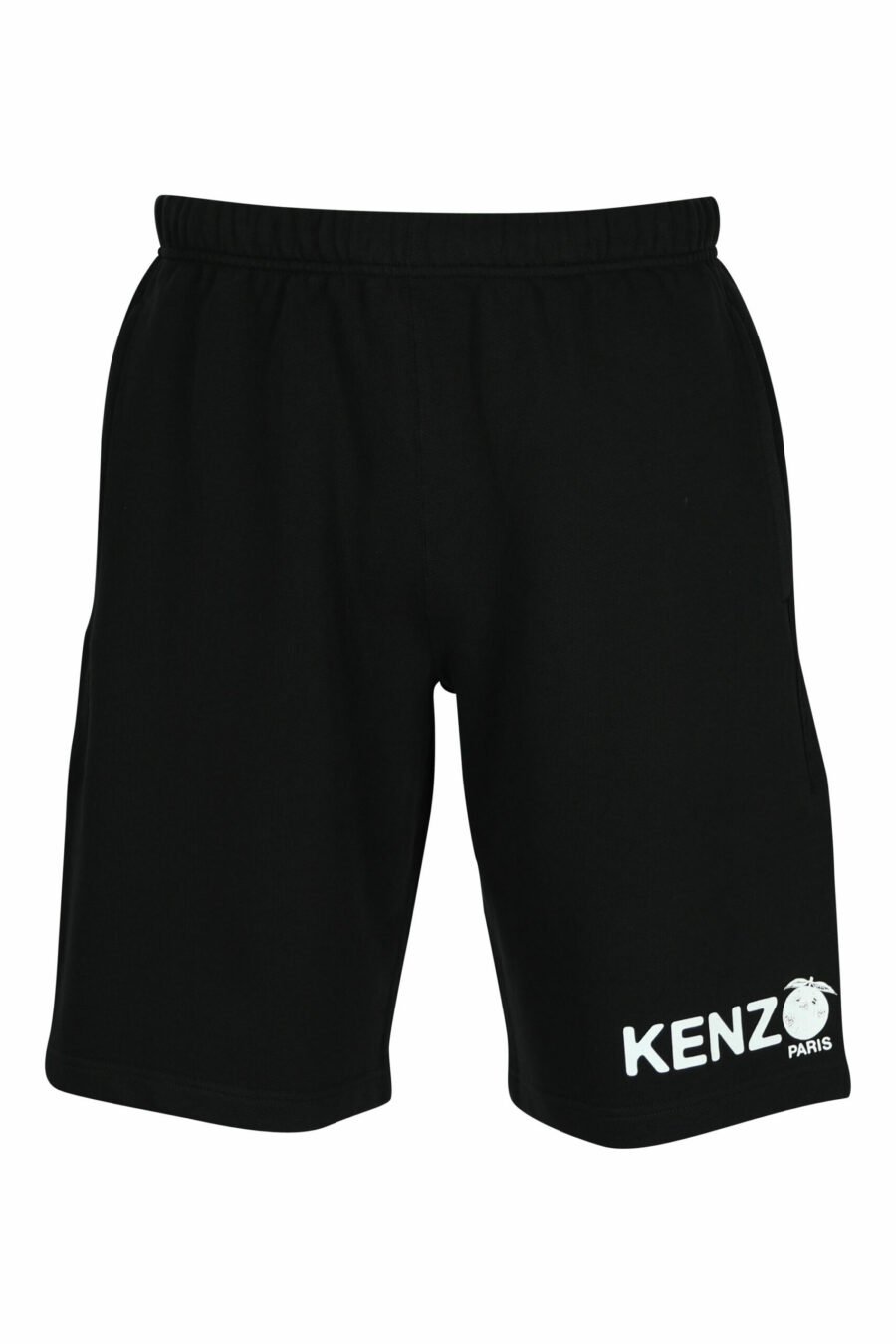 Tracksuit bottoms black shorts with minilogue "kenzo orange" - 3612230620872 scaled