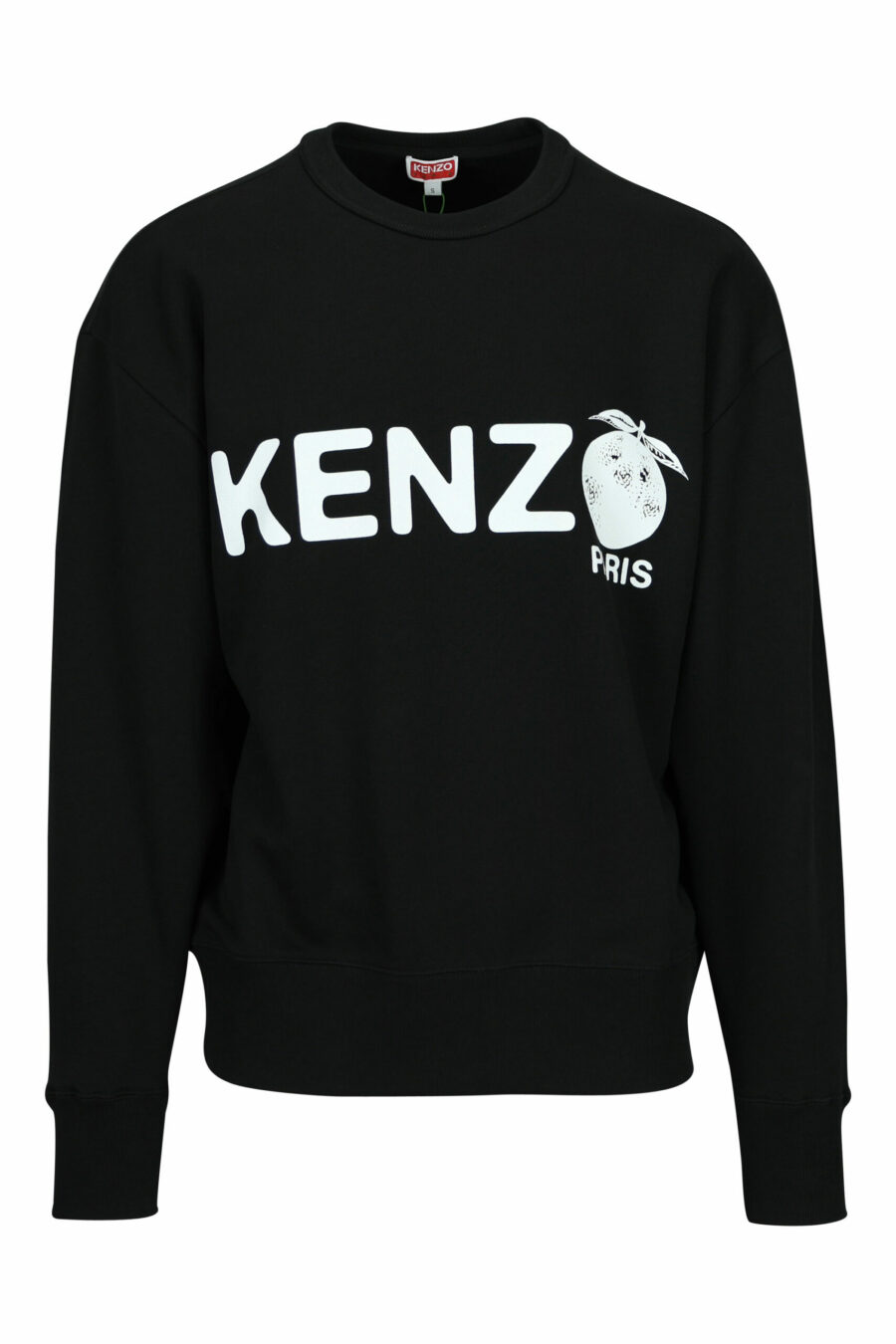 Sweatshirt noir avec maxilogo "kenzo orange" - 3612230622074 en écailles