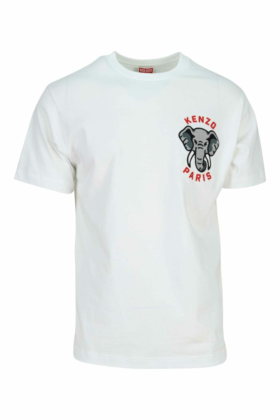 Camiseta blanca con minilogo "kenzo elephant" multicolor - 3612230625297 scaled