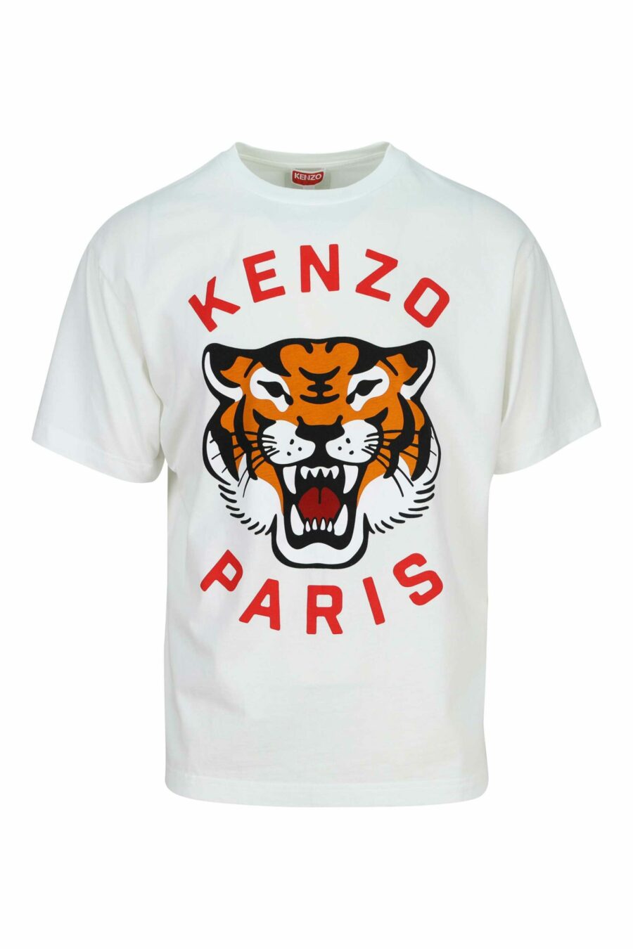 Camiseta "oversize" blanca con maxilogo tigre - 3612230627758 scaled