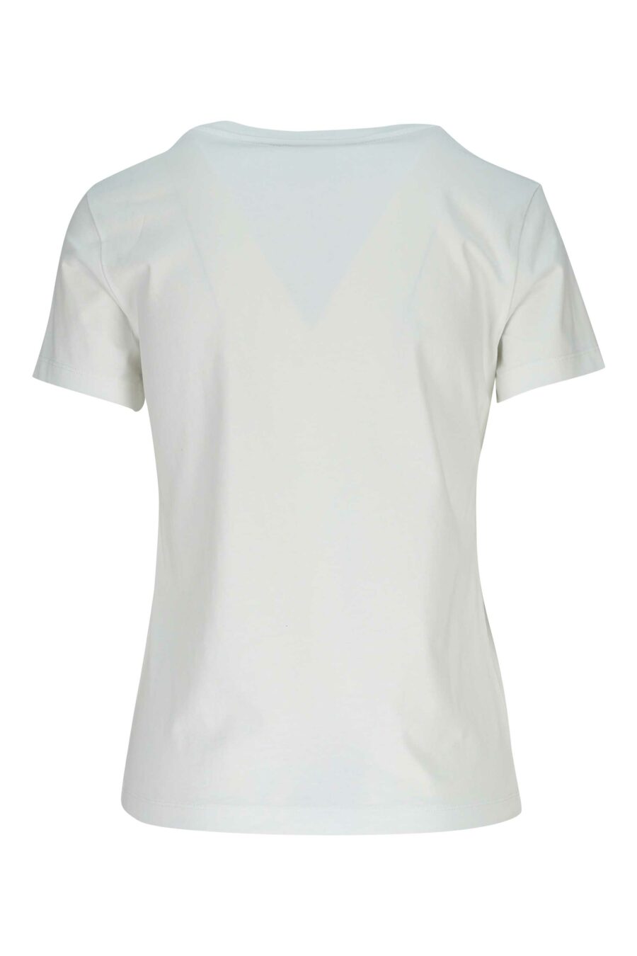 Camiseta blanca con logo "kenzo rose" negra - 3612230637665 1