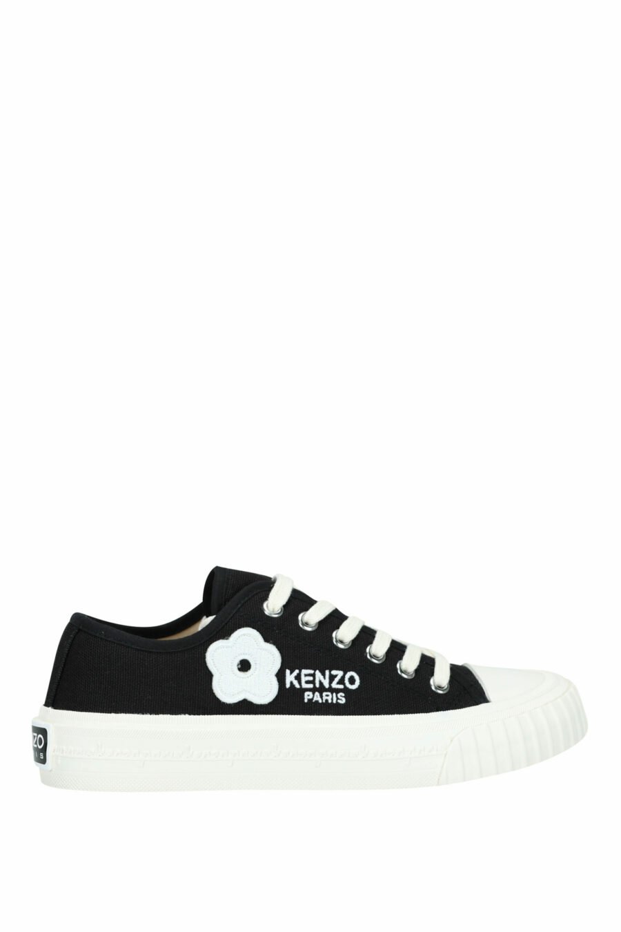 Zapatillas negras "kenzo foxy" con logo "boke flower" blanco - 3612230639430 scaled