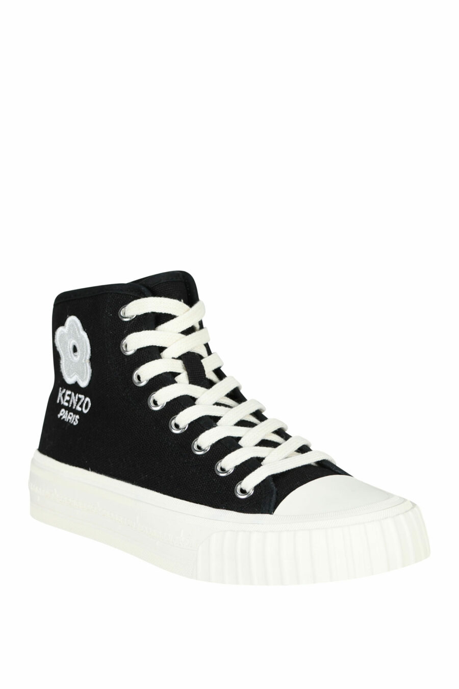 Zapatillas negras altas "kenzo foxy" con logo "boke flower" blanco - 3612230639515 1 scaled