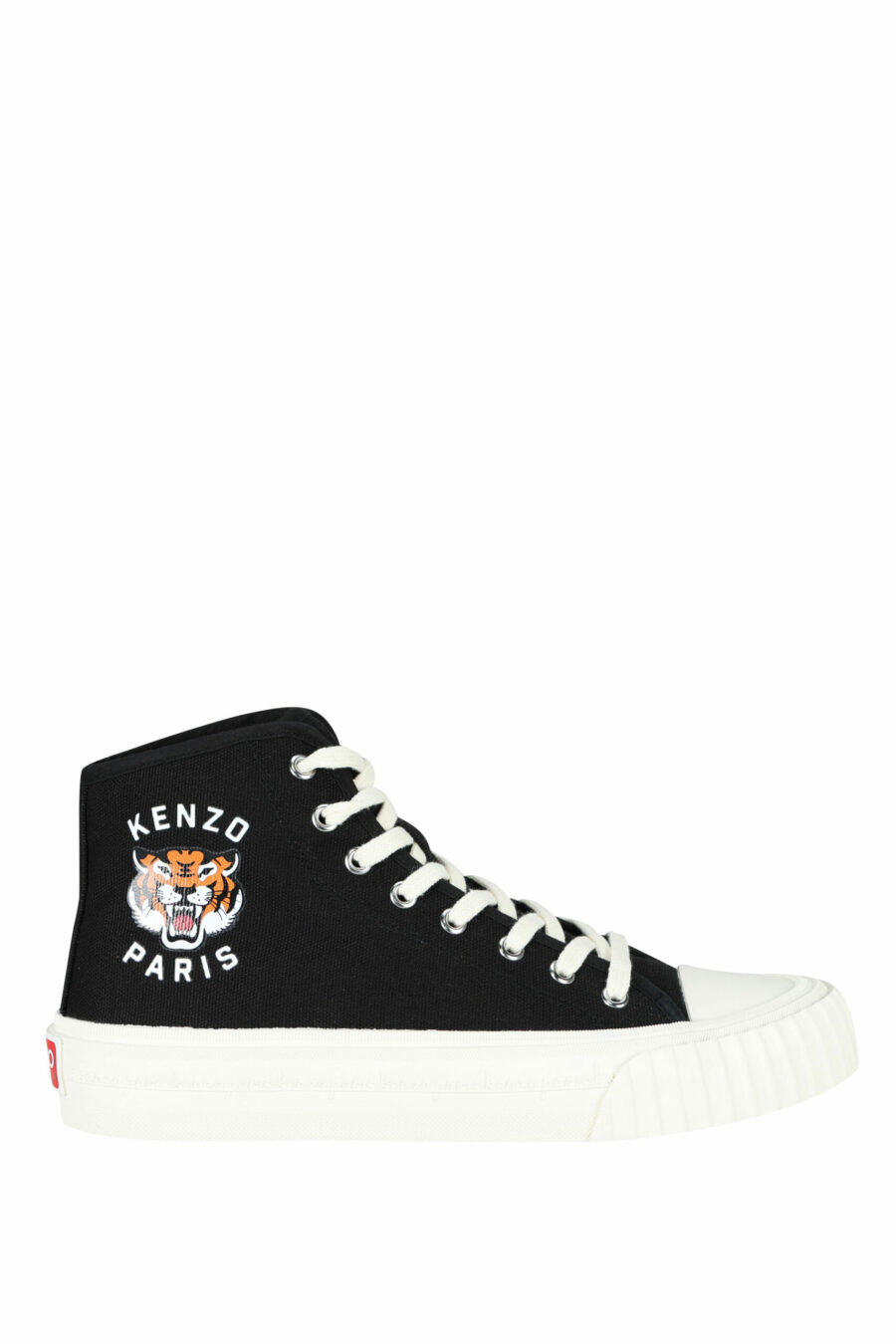 Zapatillas negras altas con logo "kenzo foxy" con logo tigre - 3612230649712 scaled