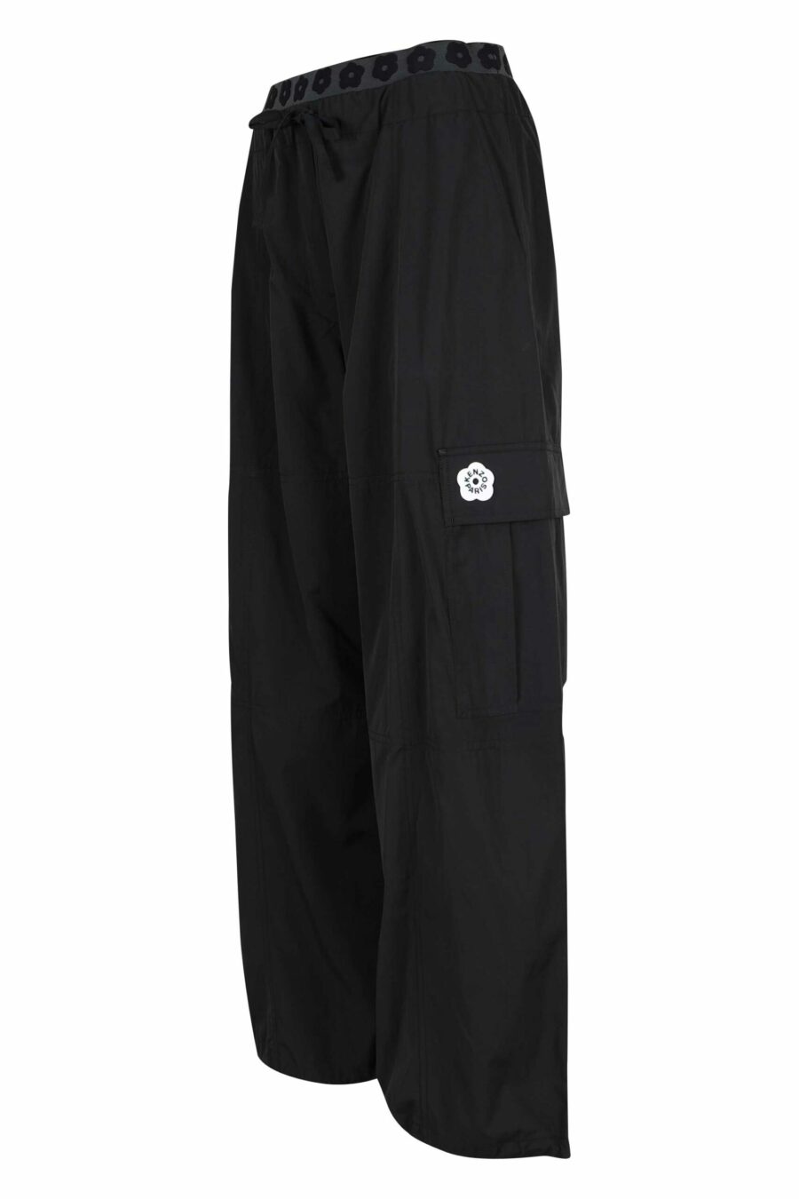 Pantalón negro cargo con logo "boke flower" - 3612230658301 1 scaled