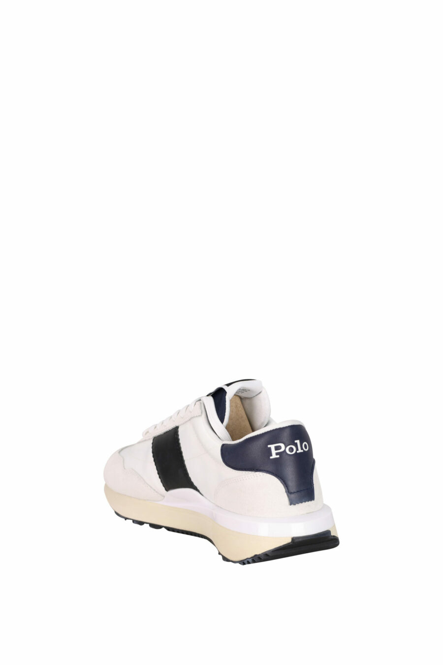 White trainers with blue "train" detail and white "polo" minilogue - 3616535114890 3 scaled