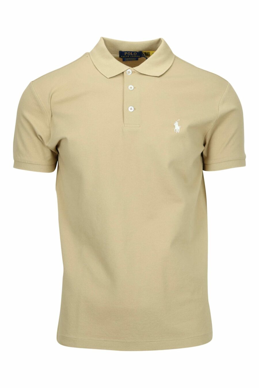 Beige polo shirt with white mini-logo "polo" - 3616535912021 scaled