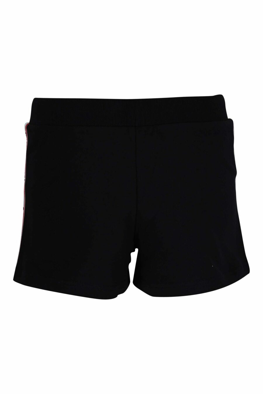 Black shorts with black ribbon logo with red side details - 667113353623 1 scaled