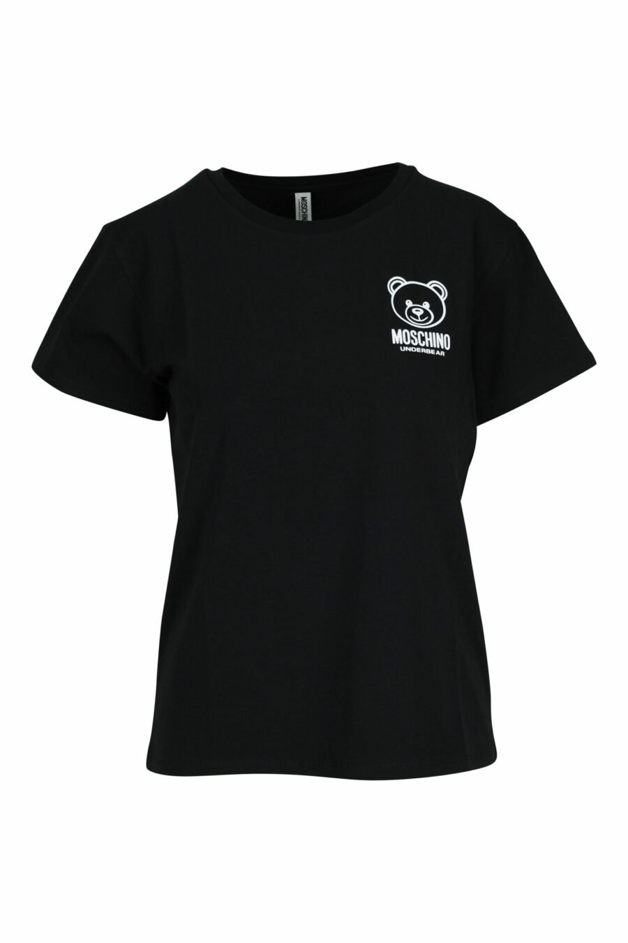 Camiseta negra con minilogo oso blanco - 667113355306 scaled