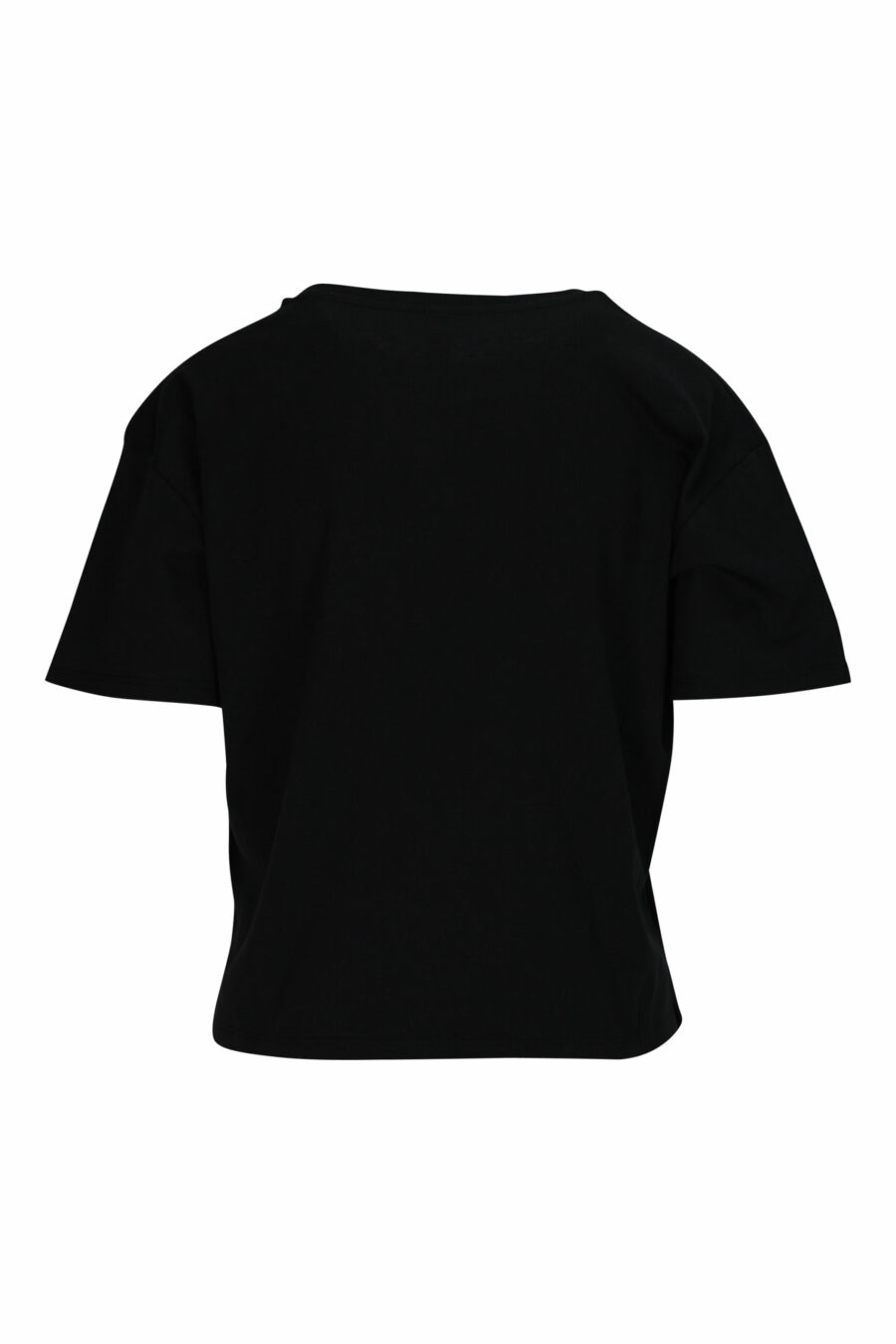 T-shirt preta de tamanho grande com mini-logotipo multicolorido - 667113355894 1 scaled
