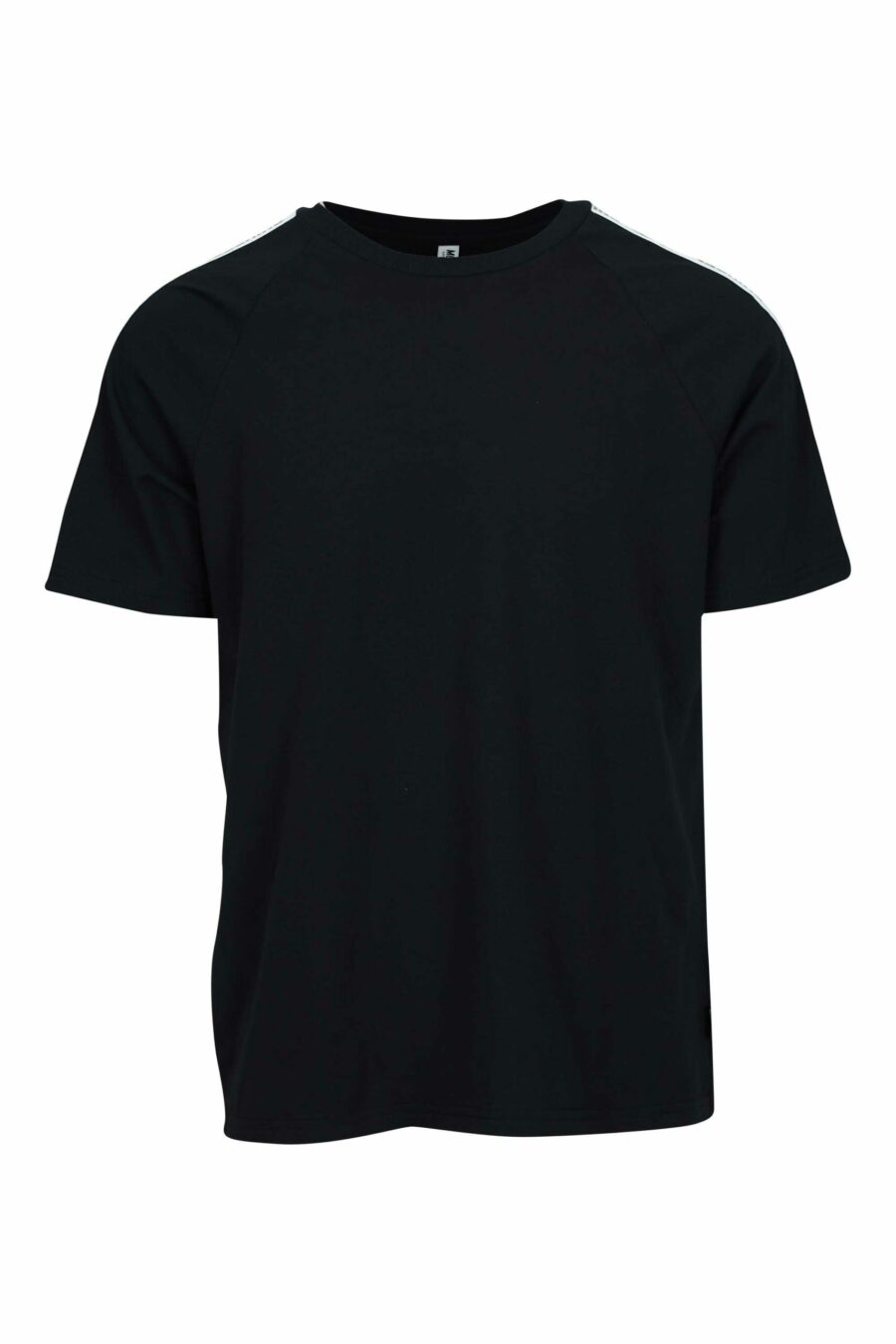 T-shirt noir avec logo d'ours "underbear" sur la bande d'épaule - 667113602356 scaled