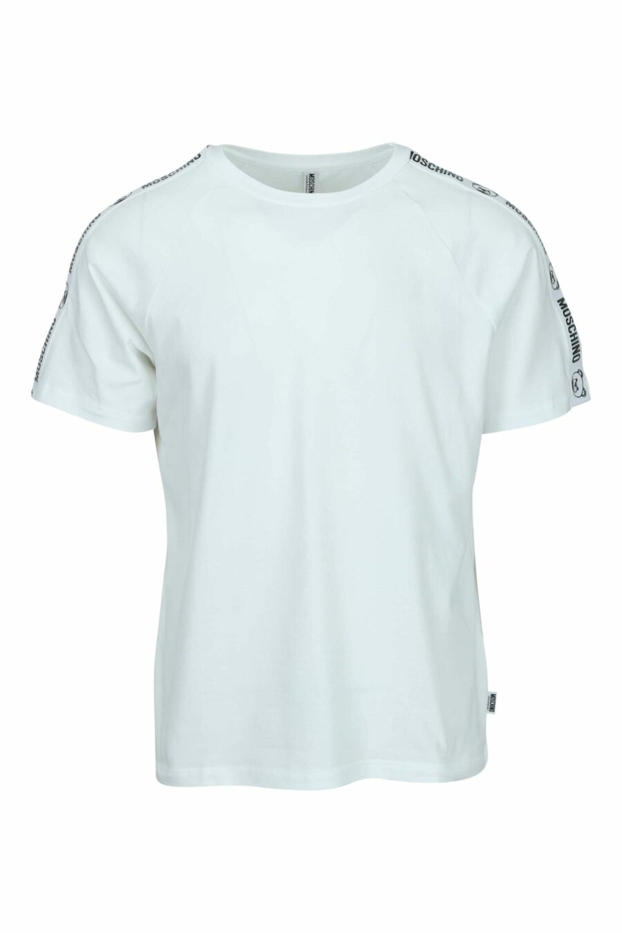 T-shirt blanc avec logo d'ours "underbear" sur la bande d'épaule - 667113602462 scaled