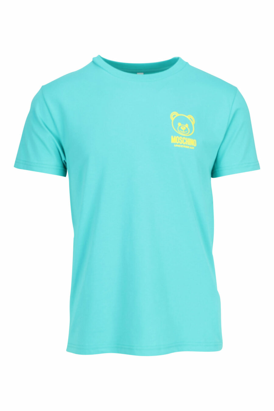 Camiseta verde menta con minilogo oso "underbear" en goma amarillo - 667113602684 scaled