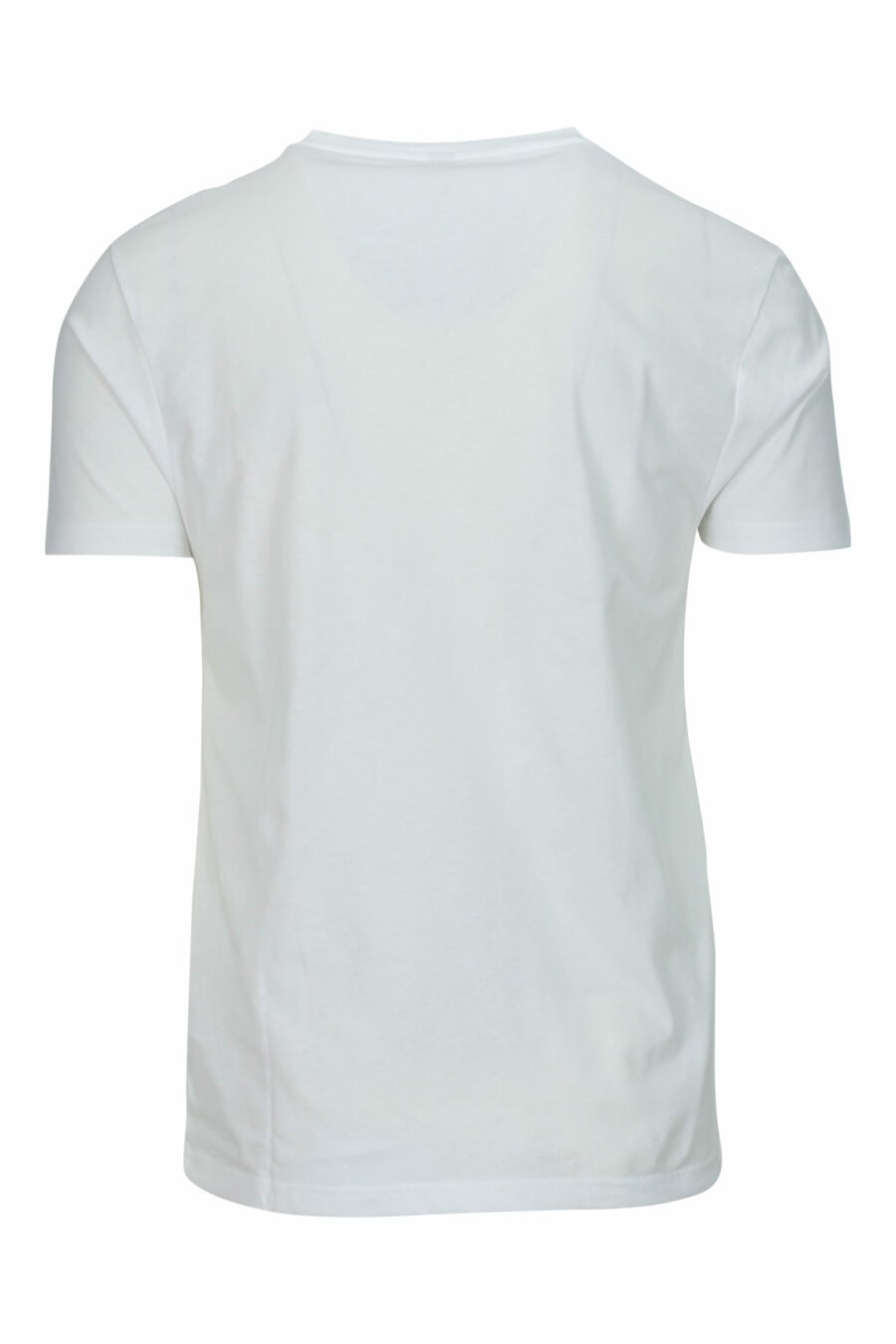 T-shirt blanc avec logo noir et ruban rouge sur les épaules - 667113604213 1 scaled