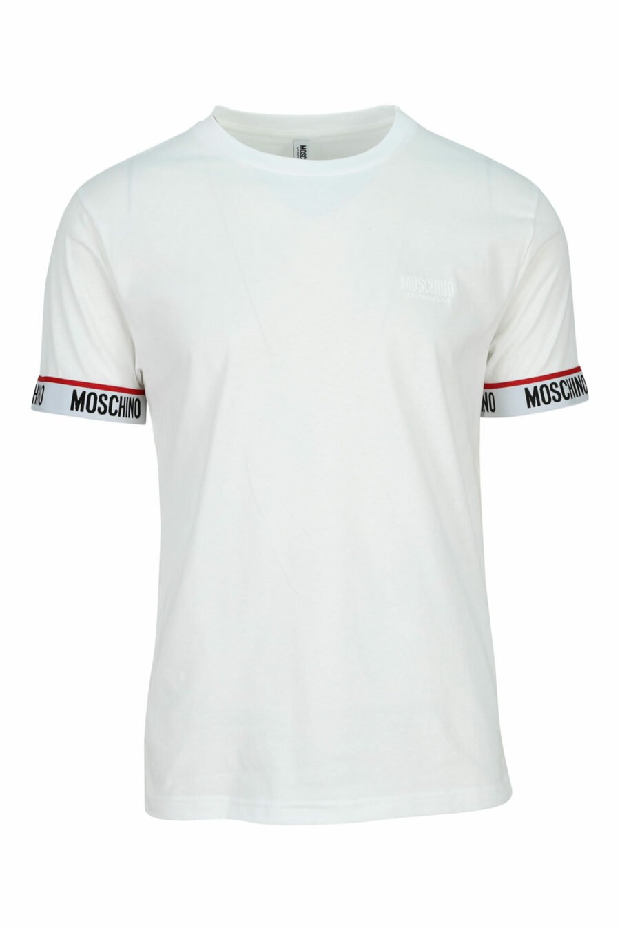 T-shirt branca com logótipo branco nas mangas - 667113604565 scaled