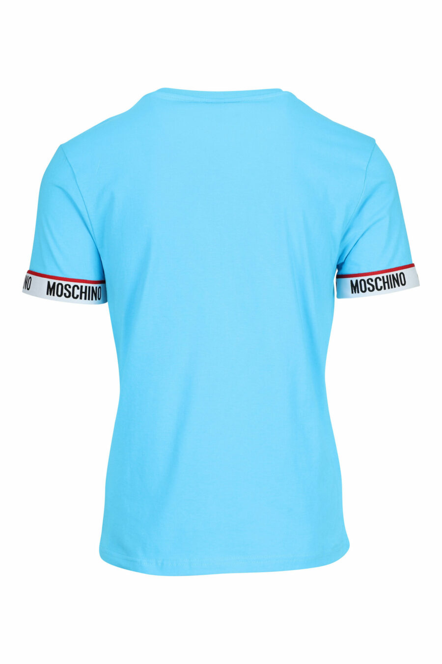 Hellblaues T-Shirt mit weißem Logo am Ärmel - 667113604626 1 skaliert