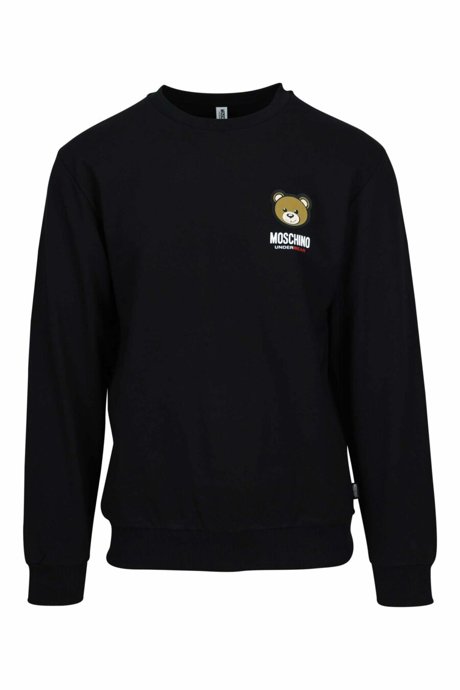 Black sweatshirt with minilogue bear "underbear" patch - 667113620190 scaled