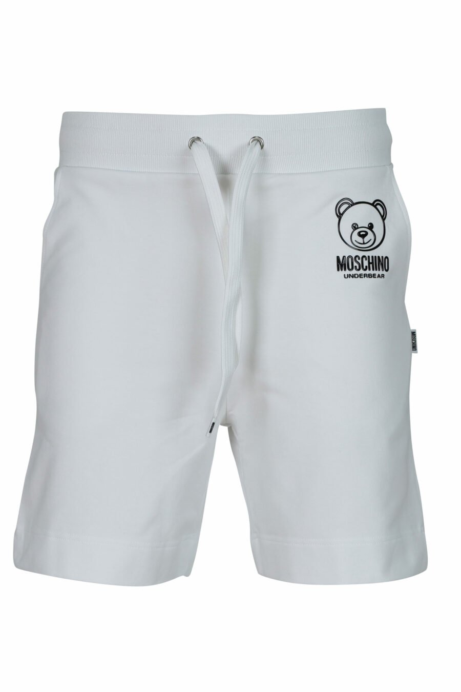 Pantalón de chándal corto blanco con minilogo oso "underbear" en goma negro - 667113622149 scaled