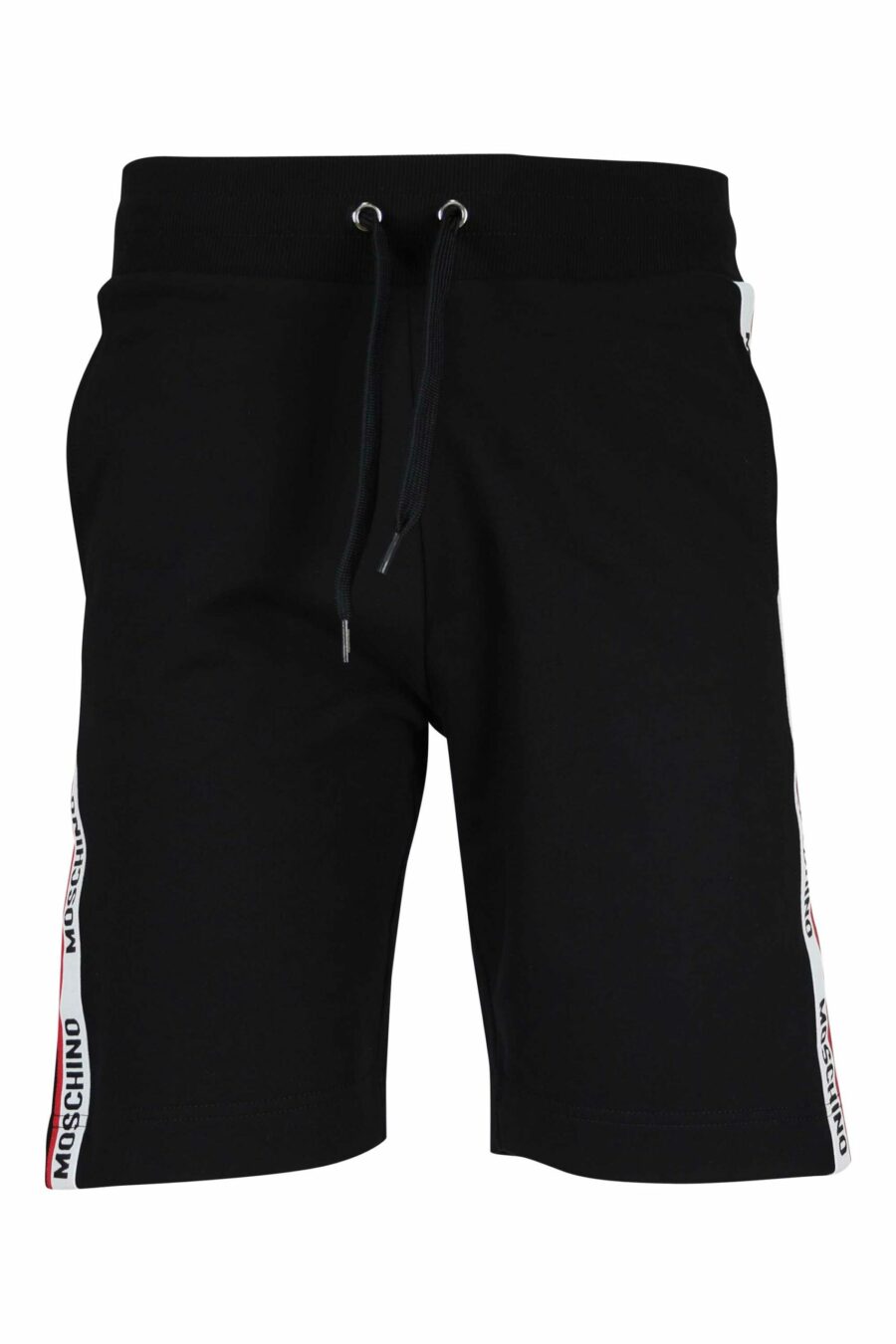 Pantalón de chándal corto negro con logo en cinta vertical - 667113624945 scaled
