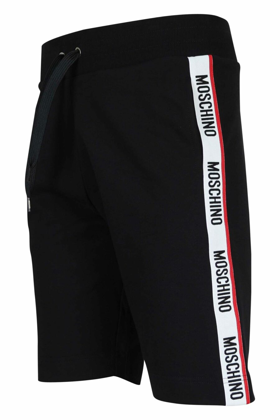Pantalón de chándal corto negro con logo en cinta vertical - 667113624945 1 scaled