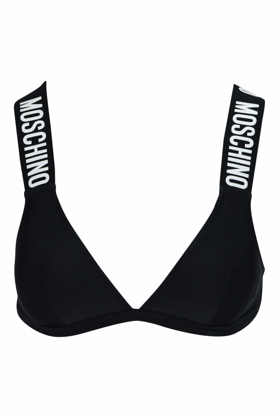 Top de bikini negro con logo blanco en tiras - 667113646978 scaled