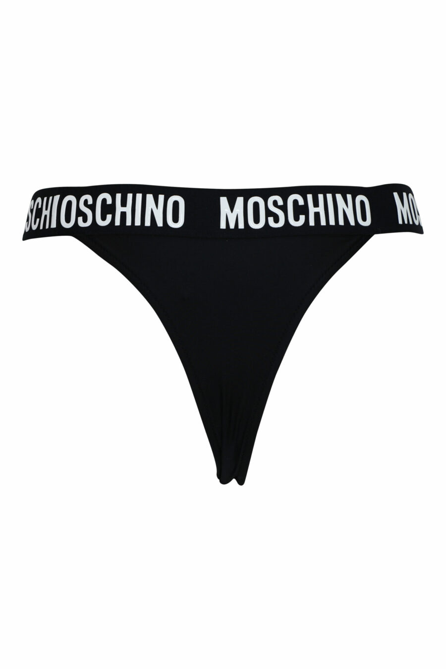 Braguita de bikini negra con logo en cinta blanco - 667113653235 1 scaled