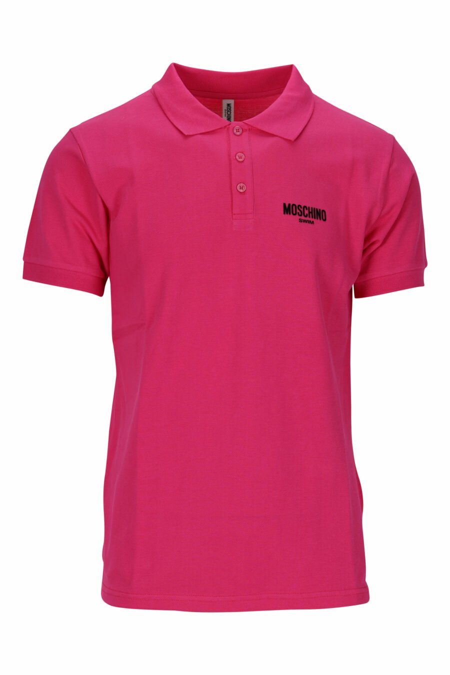 Fuchsia polo shirt with minilogue "swim" - 667113673769 scaled