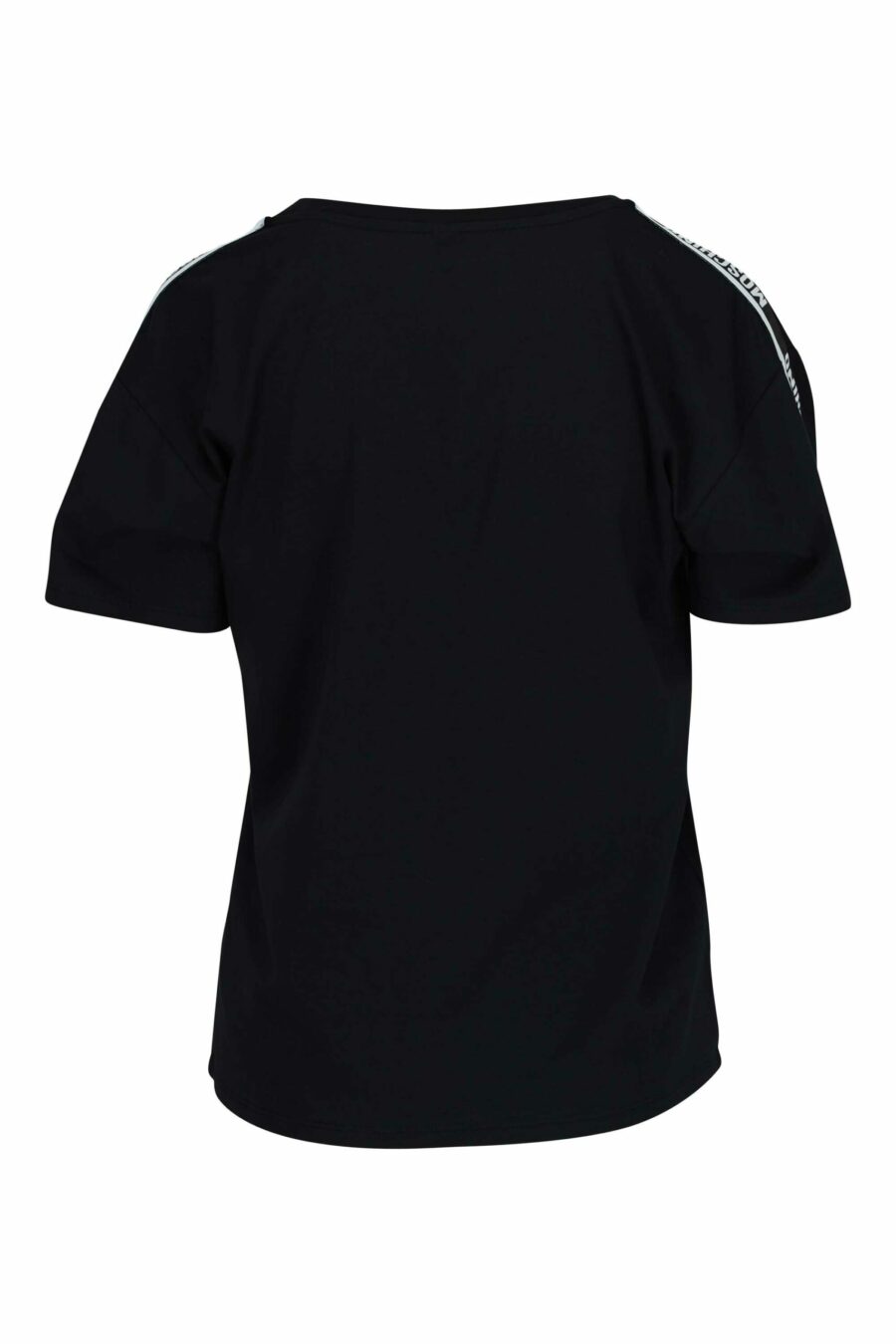 Camiseta negra con logo en cinta hombros blanco - 667113695549 1 scaled